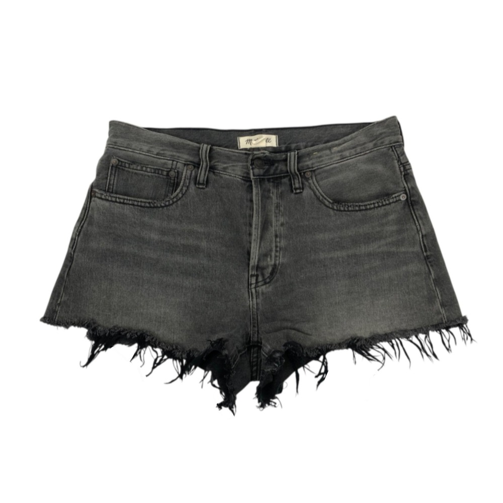 Madewell Relaxed Denim Shorts Size 28 Grey Cutoff Raw Hem Grunge Gothic Punk Emo